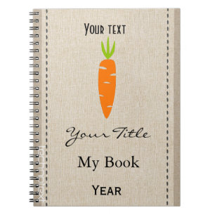 Personalised Cute Veggies Vegan Diet Linen Look Notebook