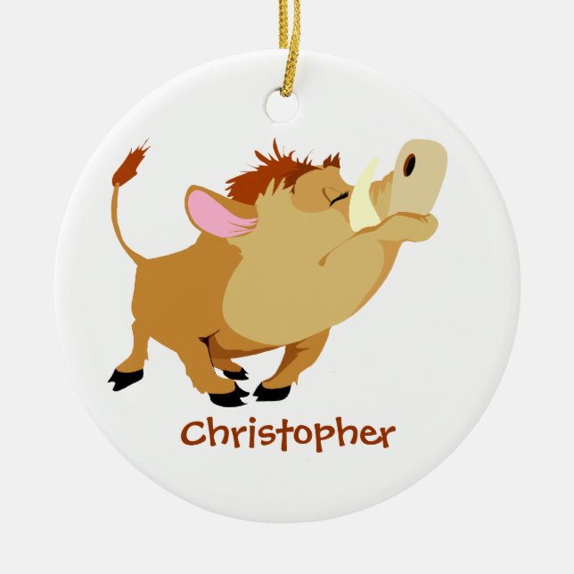 Personalised cute warthog ornament (Front)