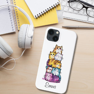 Personalised Cute Watercolor Cats, Minimalist  iPhone 13 Case