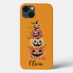 Personalised Cute watercolor Pumpkins, Halloween iPhone 13 Case