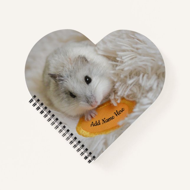 Personalised Cute White Dwarf Hamster Pet  Notebook (Front)
