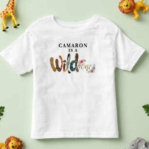   Personalised Cute Wild One 1st Birthday Jungle  Toddler T-Shirt