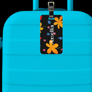 Personalised Cute Wildflower Luggage Tag