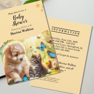 Personalised Cute Yellow Baby Shower Invitation