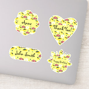Personalised Cute Yellow Ladybirds