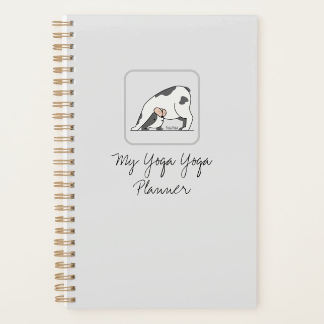 Personalised Cute Yoga Dog For Dog & Yoga Lover Planner (Front)
