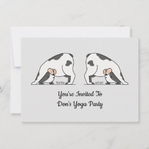 Personalised Cute Yoga Dog Theme Invitation