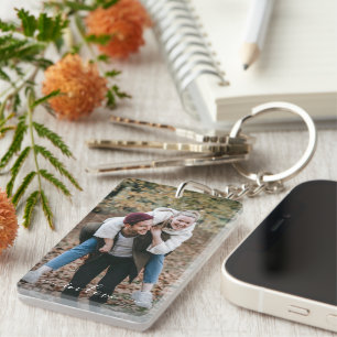 Personalised Cute You And Me Photo In Love Quote Key Ring