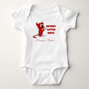 Personalised Cutest Little Devil , Halloween Baby Bodysuit