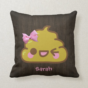 Personalised Cutey Poo with Pink Bow Cushion