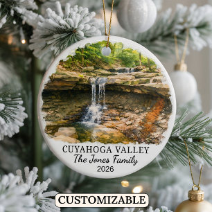 Personalised Cuyahoga Valley National Park, Ohio Ceramic Tree Decoration