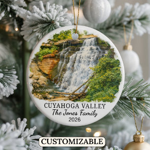 Personalised Cuyahoga Valley National Park, Ohio Ceramic Tree Decoration