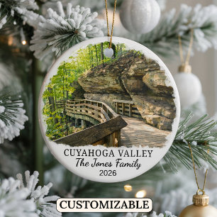 Personalised Cuyahoga Valley National Park, Ohio Ceramic Tree Decoration