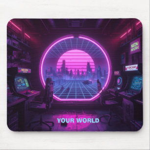 Personalised Cyberpunk Arcade Portal Neon Mouse Pa Mat