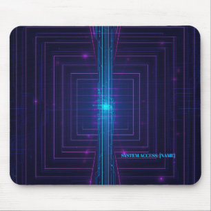 Personalised Cyberpunk System Access Neon Mouse Mat