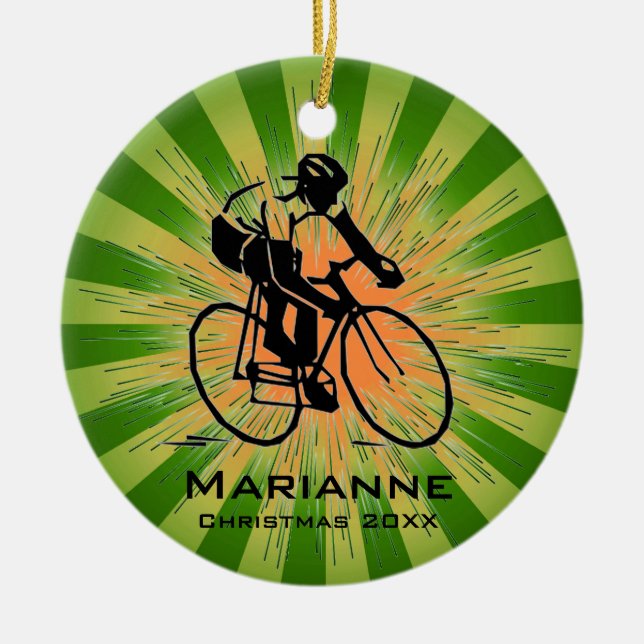 Personalised Cyclist Ornament (Front)
