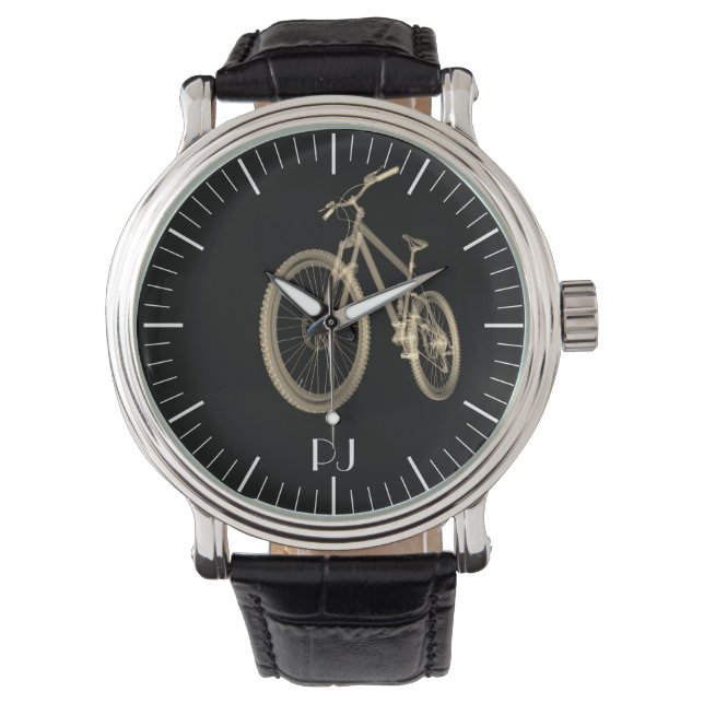 Personalised Cyclist Themed Bicycle Print Watch (Front)