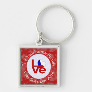 Personalised Czechia Red LOVE Flag Key Ring