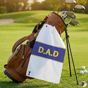 Personalised D.A.D Blue & Yellow Custom Father's D Golf Towel