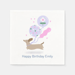 Personalised Dachshund Birthday Party Dog Lover  Napkin