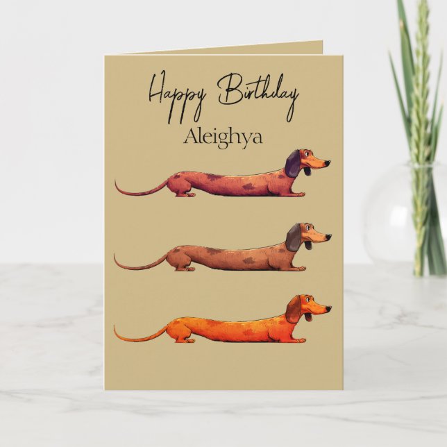 Personalised Dachshund Card (Front)