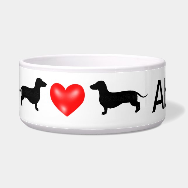 Personalised Dachshund Dog Bowl (Left)