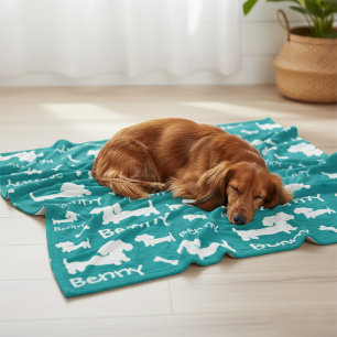 Personalised Dachshund Fleece Blanket for Doxies