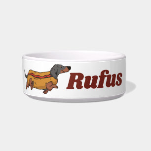 Personalised Dachshund Hotdog Dog Lover Custom Bowl