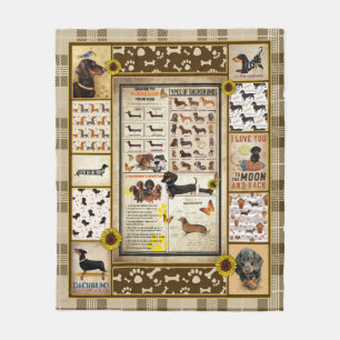 Personalised Dachshund Knowledge Beautiful Gift Fleece Blanket