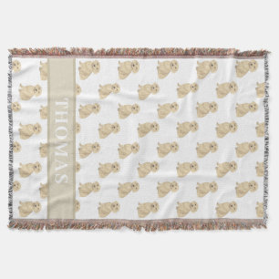 Personalised Dachshund (Long Haired, Cream Fawn)  Throw Blanket