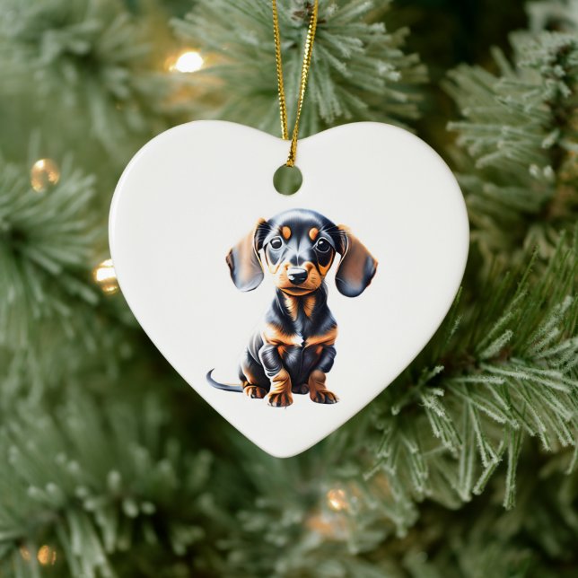 Personalised Dachshund Puppy Ceramic Tree Decoration (Tree)