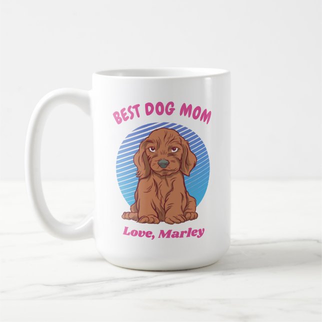 Personalised Dachshund Puppy Dog Mum Custom Name Coffee Mug (Left)