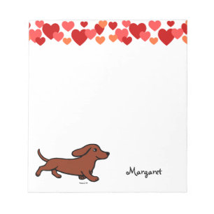 Personalised Dachshund Running Cartoon Notepad