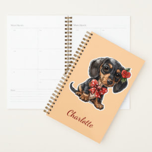 Personalised Dachshund with Custom Name Planner