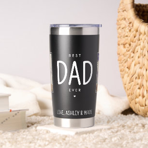 Personalised Dad 2 Photos Best Dad Ever Modern Insulated Tumbler