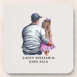 Personalised Dad and Daughter (3) Coaster