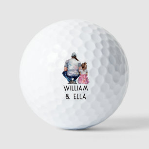 Personalised Dad and Daughter (7) Golf Balls