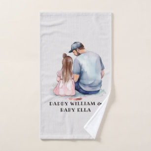 Personalised Dad and Daughter (8) Bath Towel Set