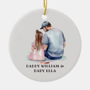 Personalised Dad and Daughter (8) Ceramic Tree Decoration