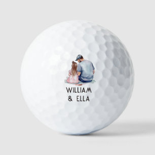 Personalised Dad and Daughter (8) Golf Balls
