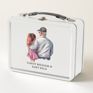 Personalised Dad and Daughter Metal Lunch Box
