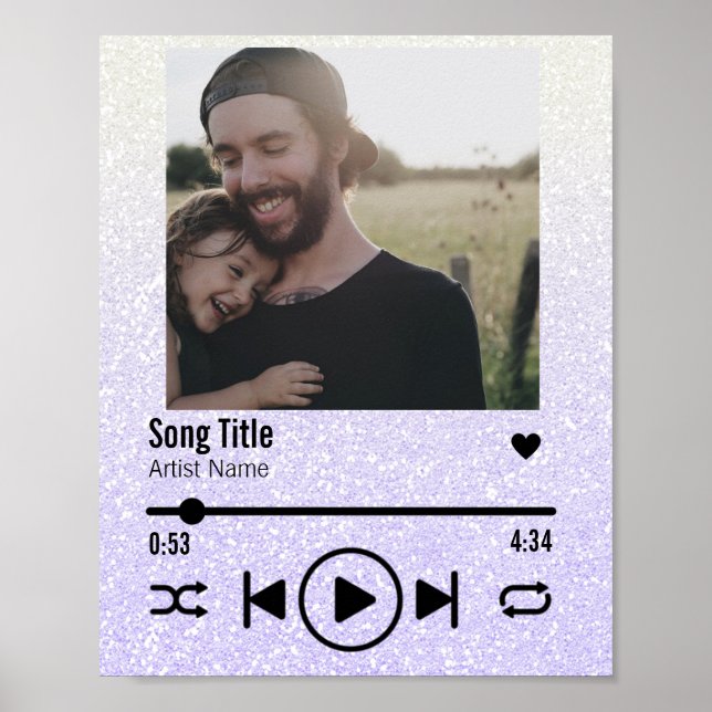 Personalised Dad and Daughter Photo Song Playlist Poster (Front)