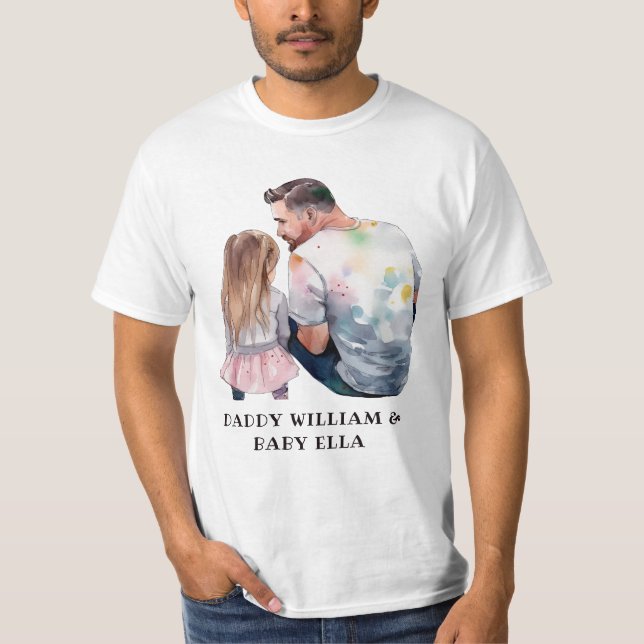 Personalised Dad and Daughters (11) T-Shirt (Front)