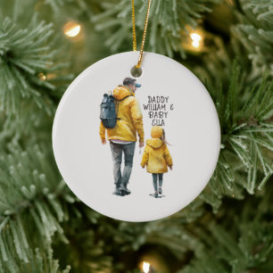 Personalised Dad and Daughters (13) Ceramic Tree Decoration