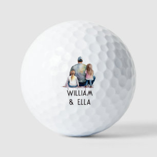 Personalised Dad and Daughters (9) Golf Balls