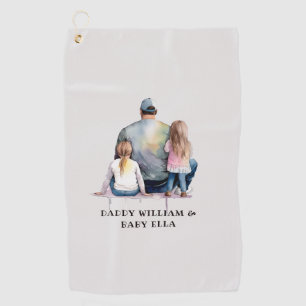 Personalised Dad and Daughters (9) Golf Towel