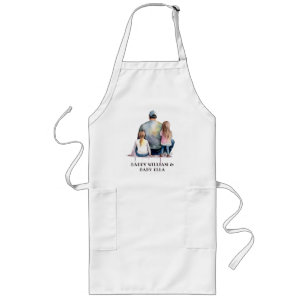 Personalised Dad and Daughters (9) Long Apron
