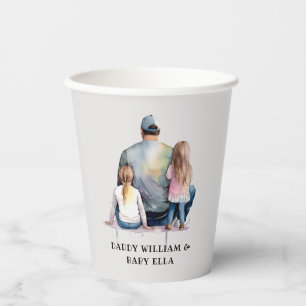Personalised Dad and Daughters (9) Paper Cups