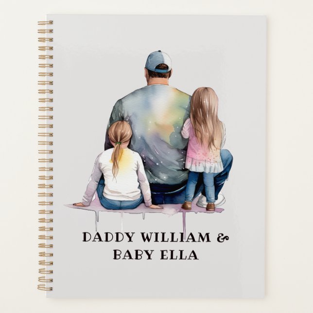 Personalised Dad and Daughters (9) Planner (Front)