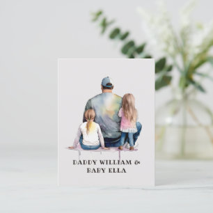Personalised Dad and Daughters (9) Postcard